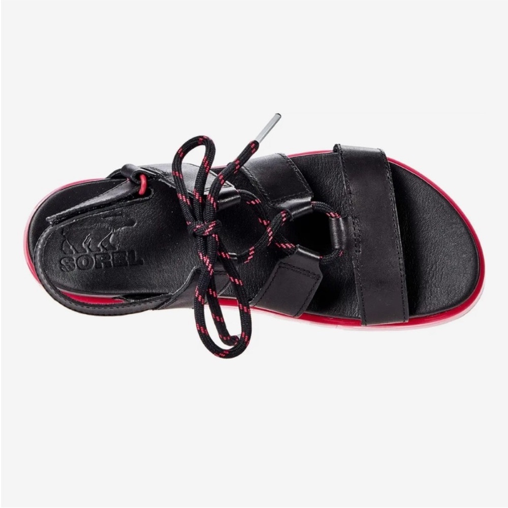 WORN ONCE Sorel “Roaming Lace” ladies sandals in Black/Punch Pink, size 6-1/2 - Picture 7 of 12